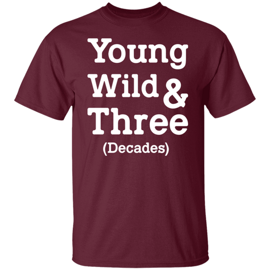 Young Wild And Three Decades Funny Thirties Birthday T-Shirt