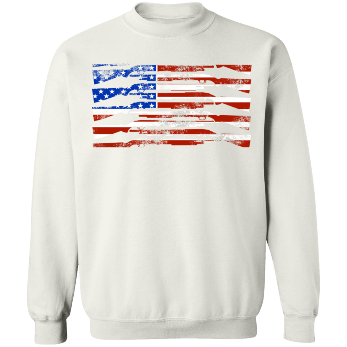 Shotgun Firearm American Flag Crewneck Sweatshirt