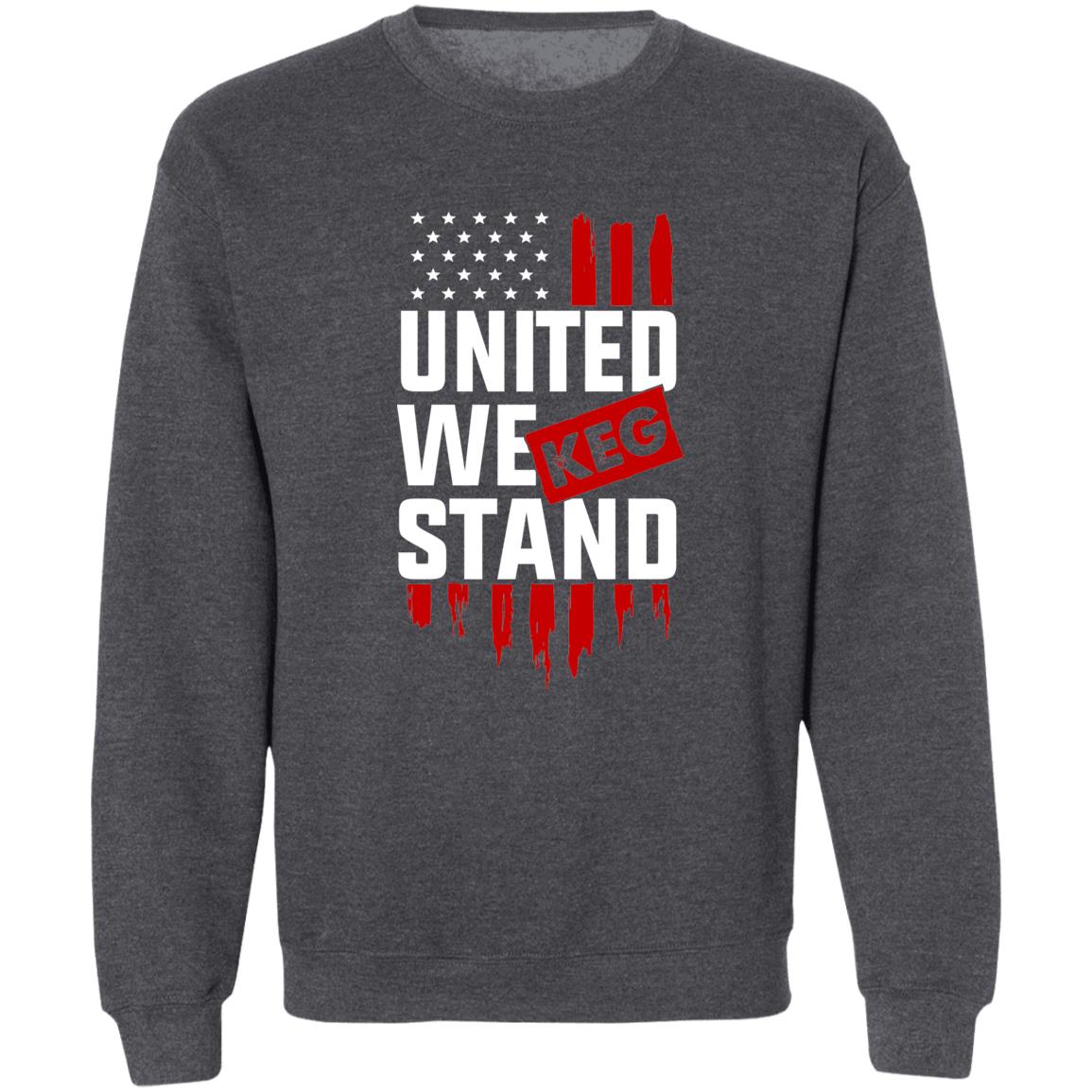 United We Keg Stand Drinking Beer American Flag Crewneck Sweatshirt