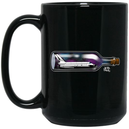 Space Shuttle In a Bottle 15 oz. Black Coffee Mug