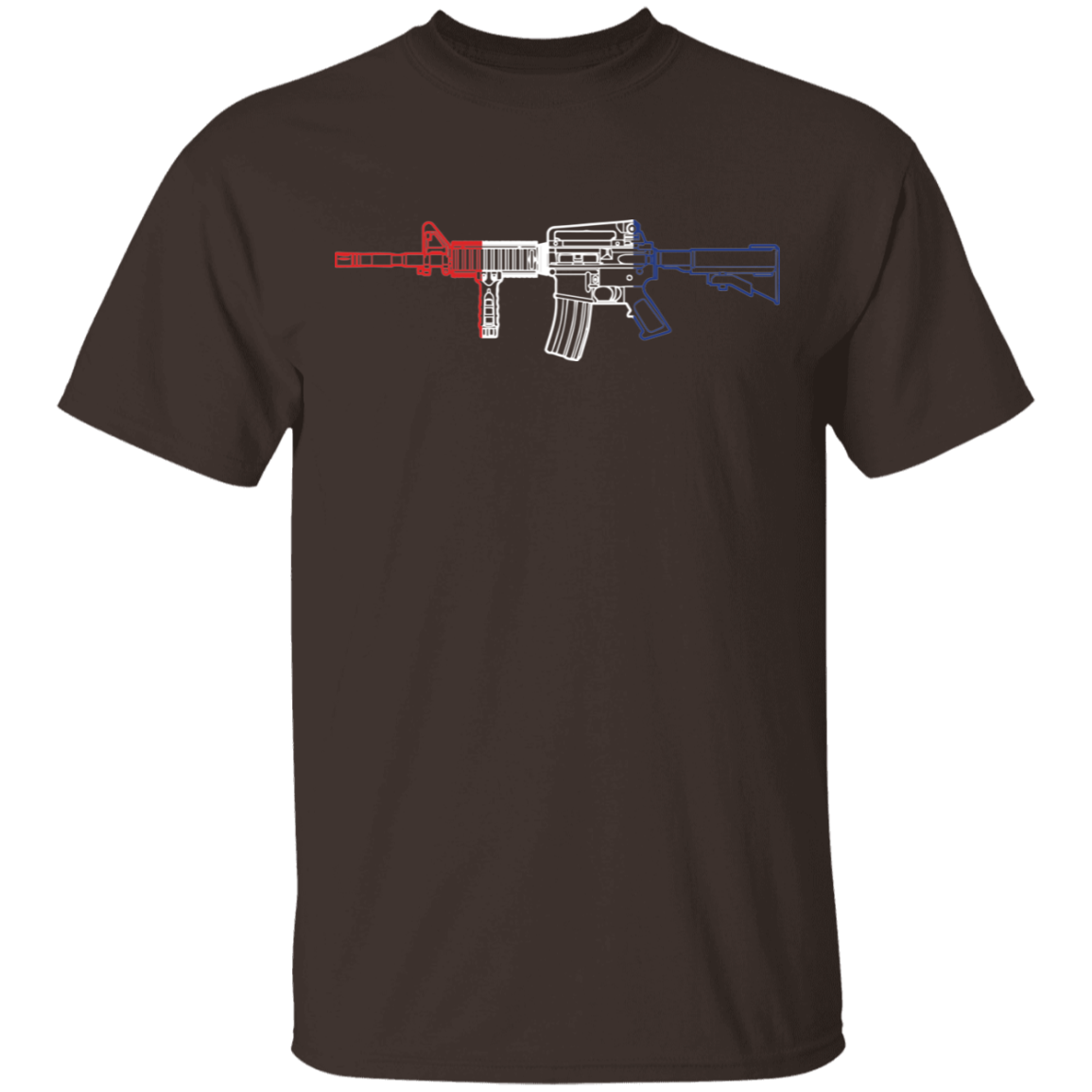AR-15 Firearm Rifle Red White Blue T-Shirt