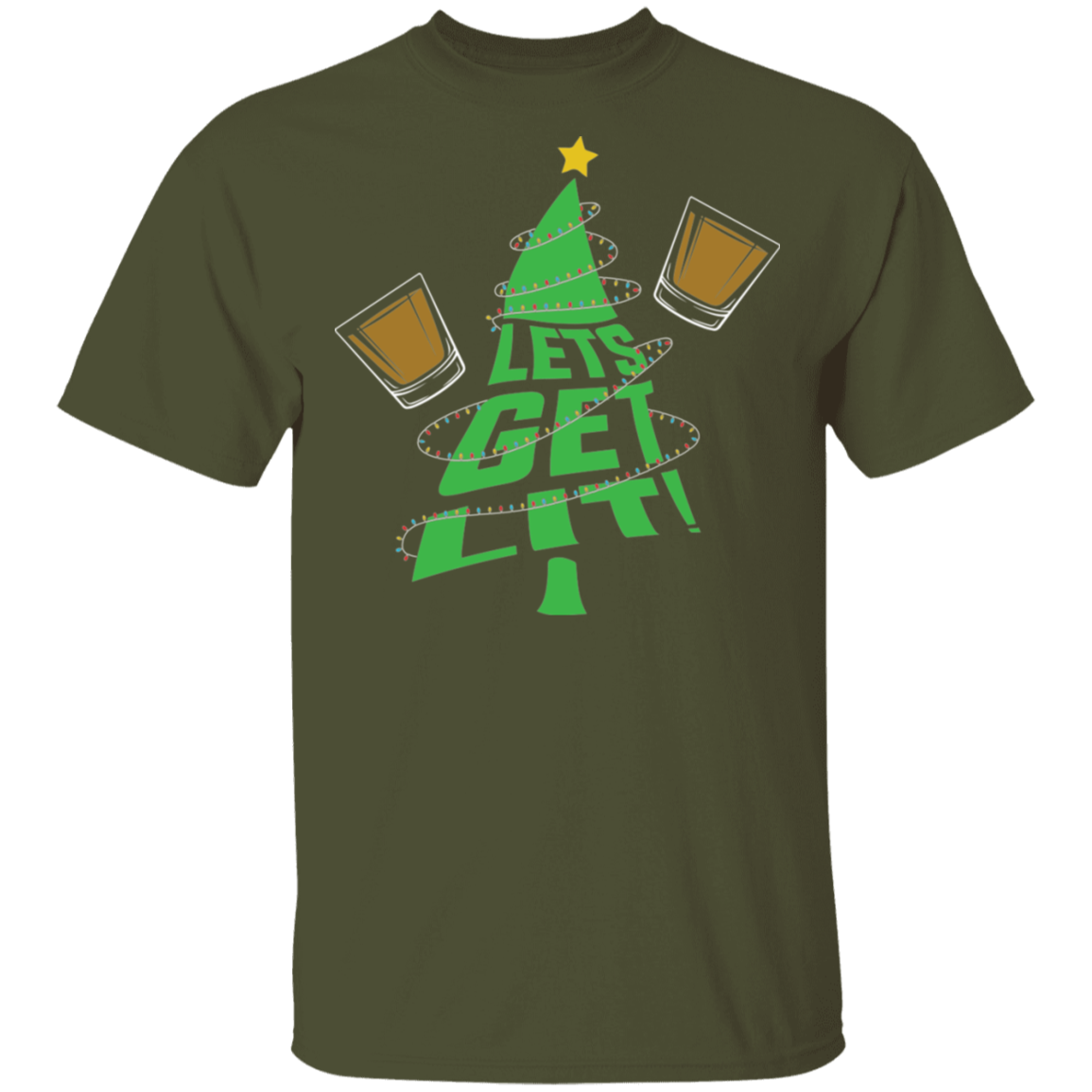 Lets Get Lit! Christmas Tree Ugly Christmas T-Shirt
