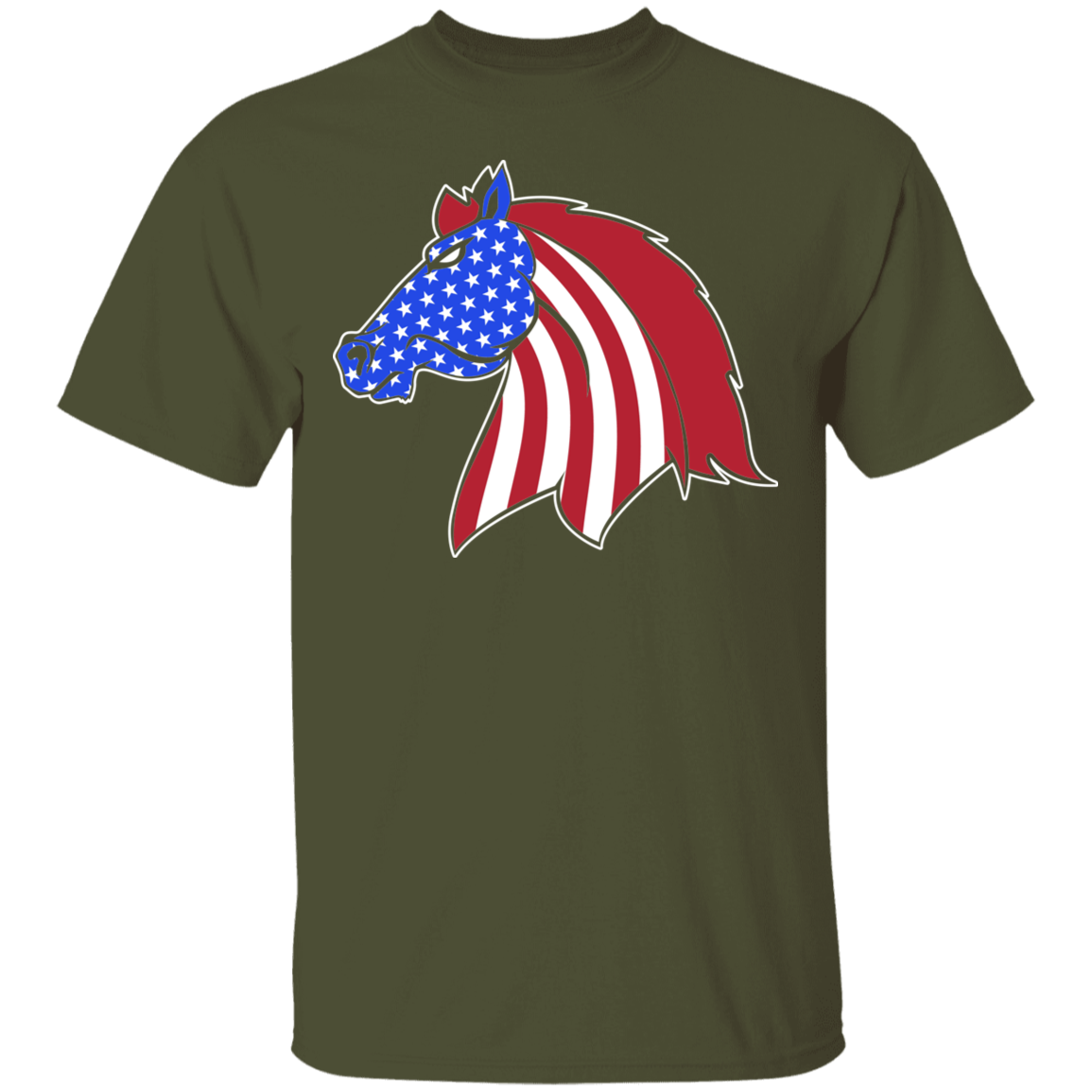 Horse American Flag USA T-Shirt