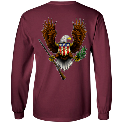 We the People American Bald Eagle 1776 Double Sided Long Sleeve T-Shirt