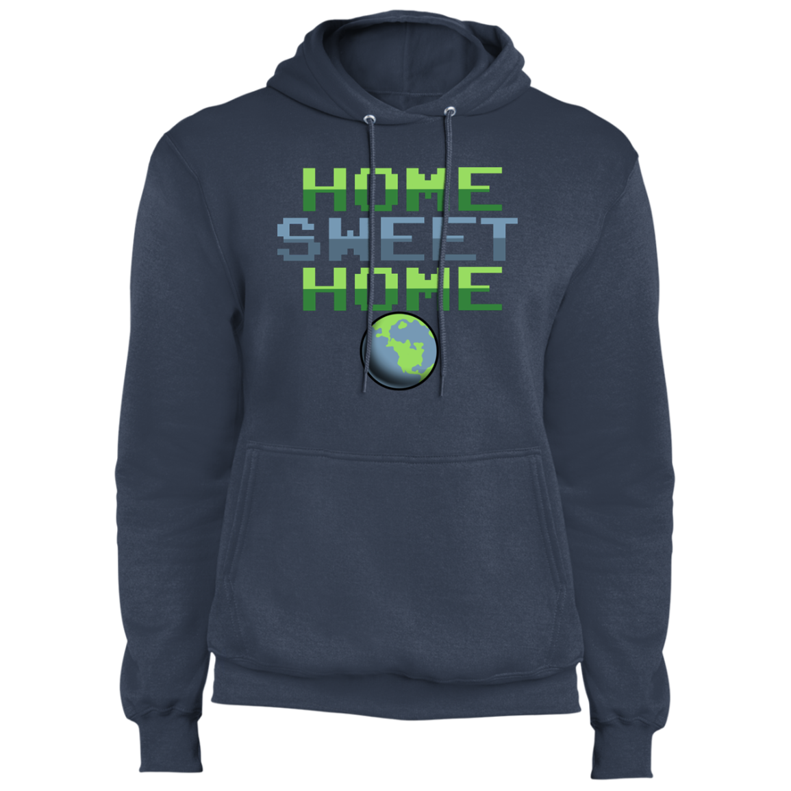 Men's Space Planet Earth Home Sweet  Fleece Pullover Hoodie