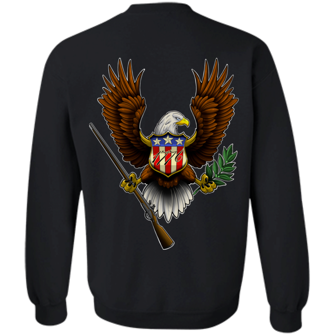 Patriot 1776 American Bald Eagle Double Sided Crewneck Sweatshirt