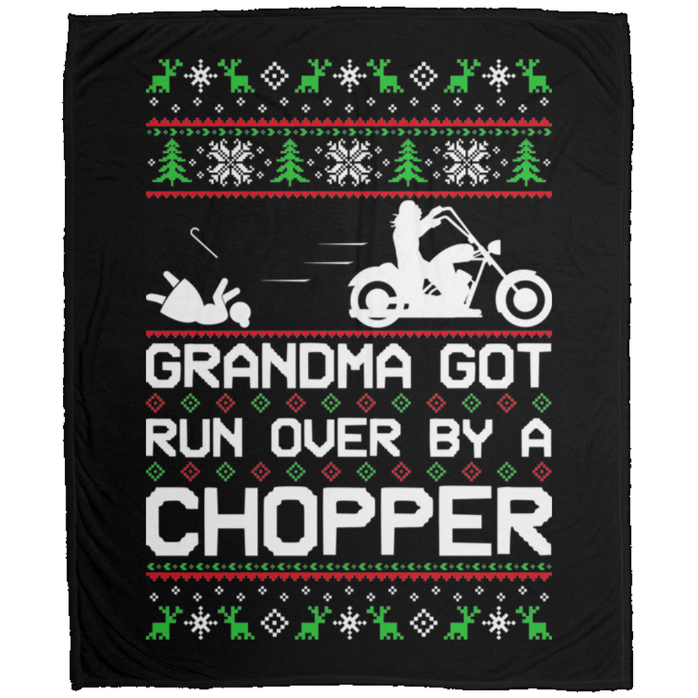 Wheel Spin Addict Christmas Motorcycle Chopper Fleece Blanket - 50x60