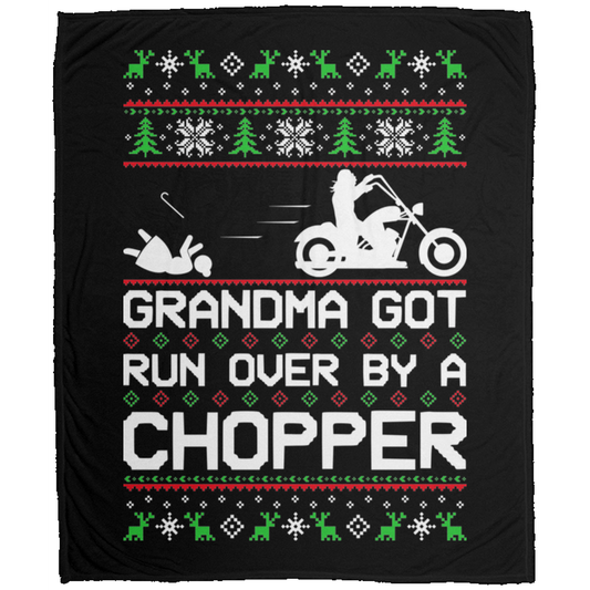 Wheel Spin Addict Christmas Motorcycle Chopper Fleece Blanket - 50x60