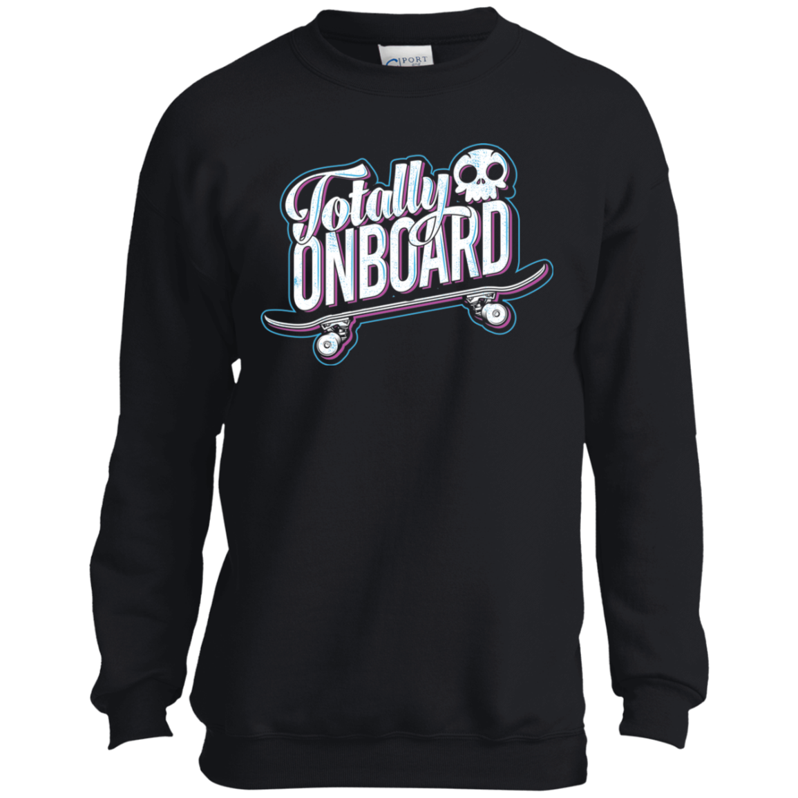 Totally Onboard Skateboarding Skateboard Youth Crewneck Sweatshirt