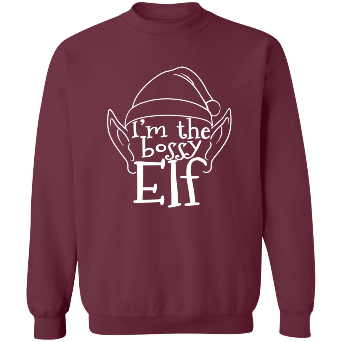 I'm The Bossy Elf Funny Christmas Crewneck Sweatshirt