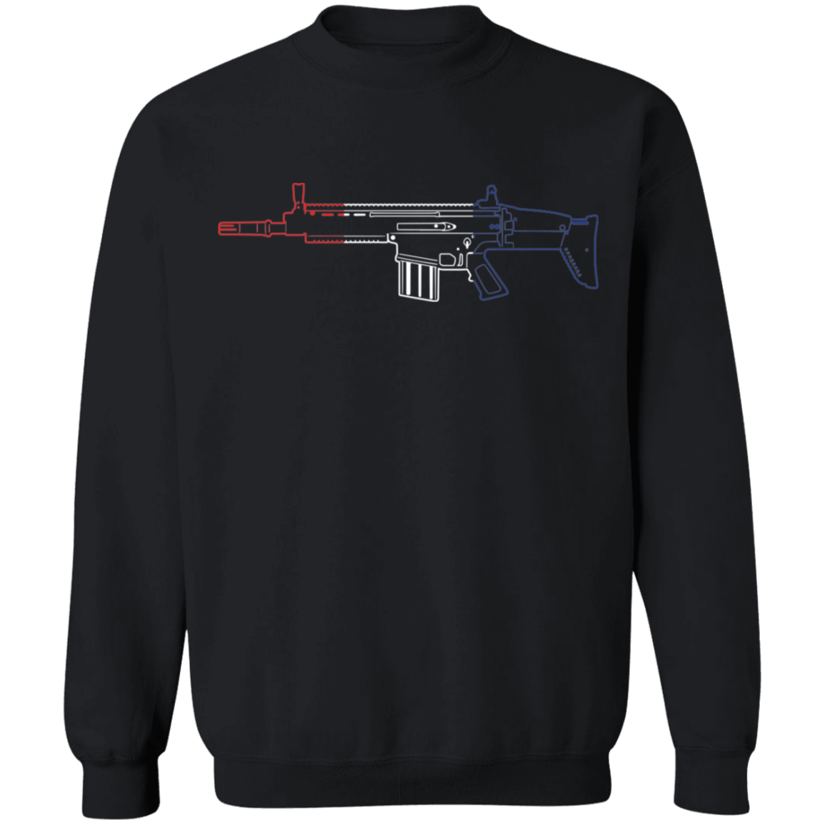 Scar Firearm Rifle Red White Blue Crewneck Sweatshirt