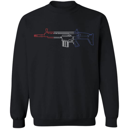 Scar Firearm Rifle Red White Blue Crewneck Sweatshirt