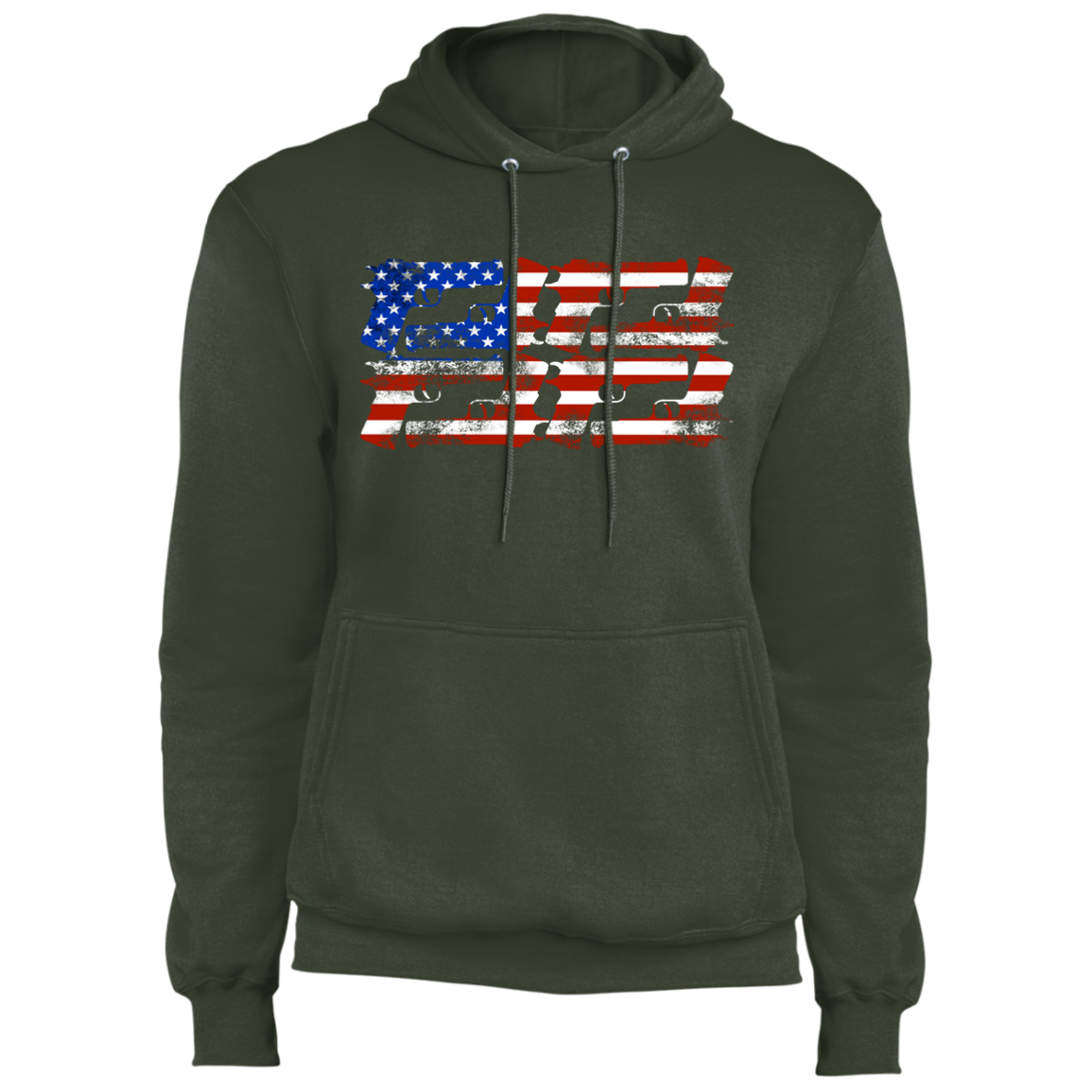 Handgun Pistol Firearm American Flag Pullover Hoodie
