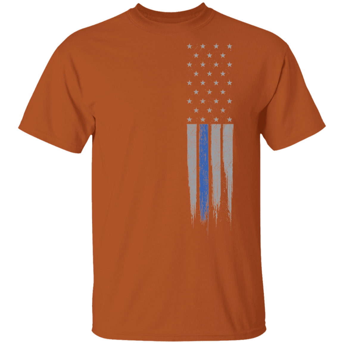 Police Officer Thin Blue Line American Flag  T-Shirt