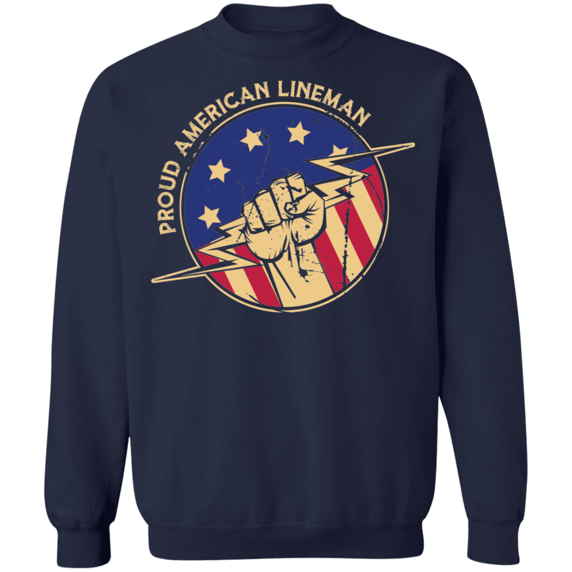 Proud American Lineman Crewneck Sweatshirt