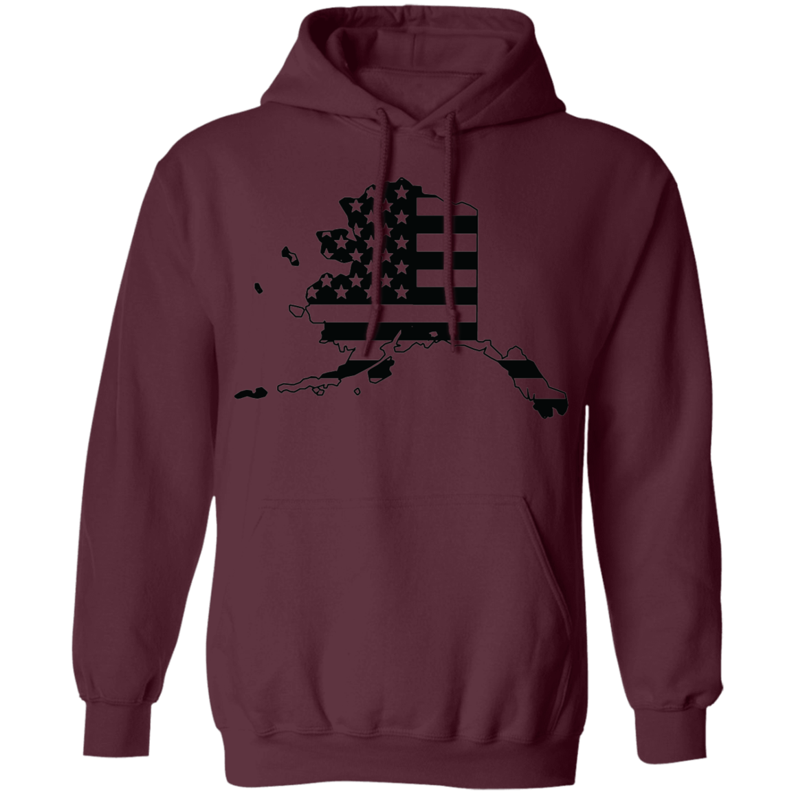 Alaska AK State American Flag Pride Pullover Hoodie