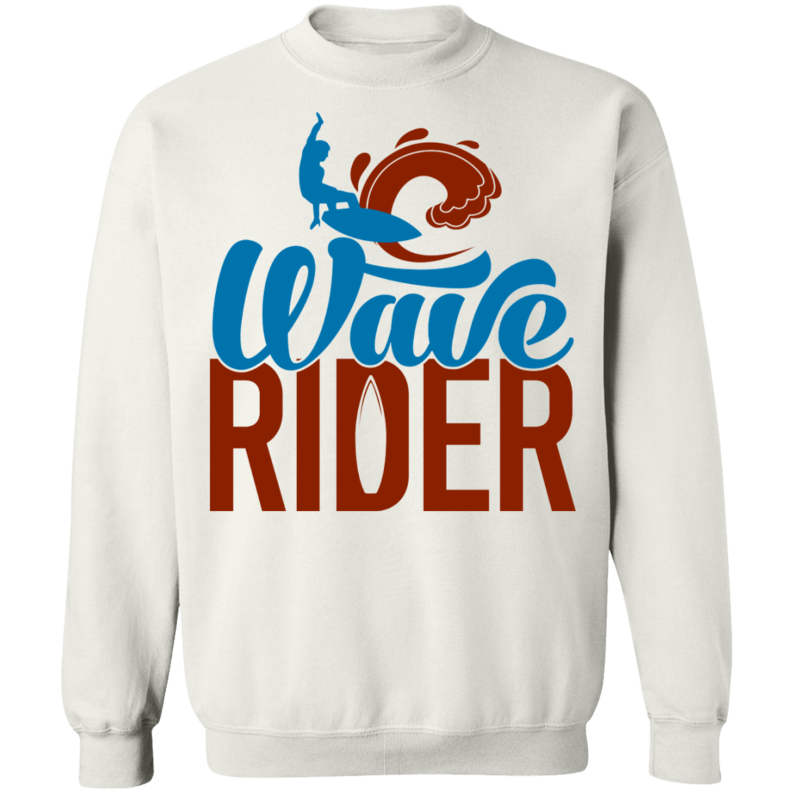Wave Rider Surfer Surfing Beach Crewneck Sweatshirt