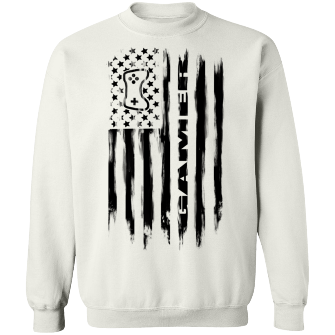 Gamer Video Games Streamer American Flag Crewneck Sweatshirt