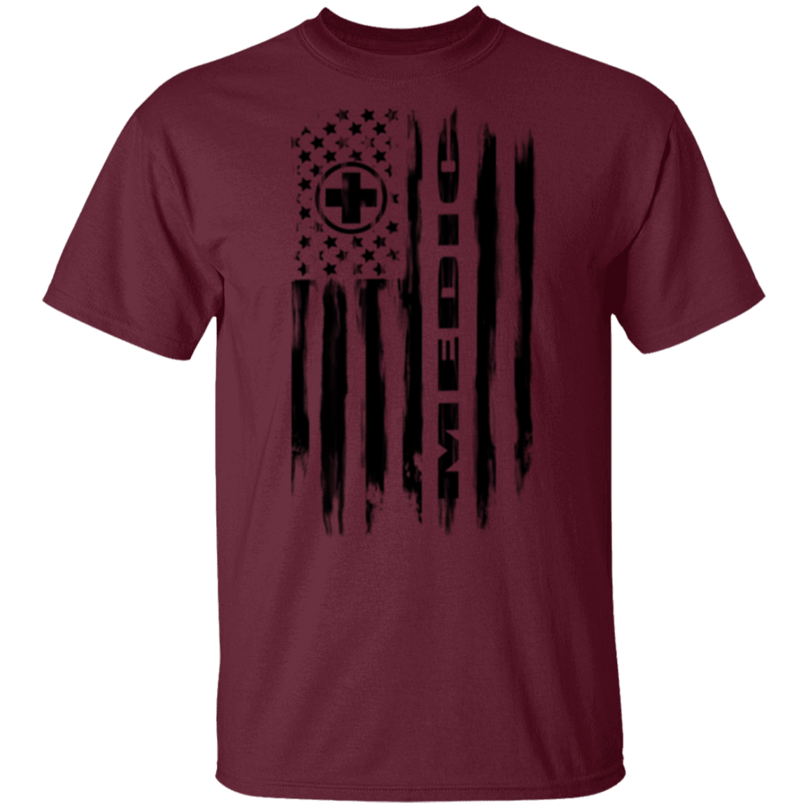 Medic Ambulance Nurse Hospital American Flag T-Shirt