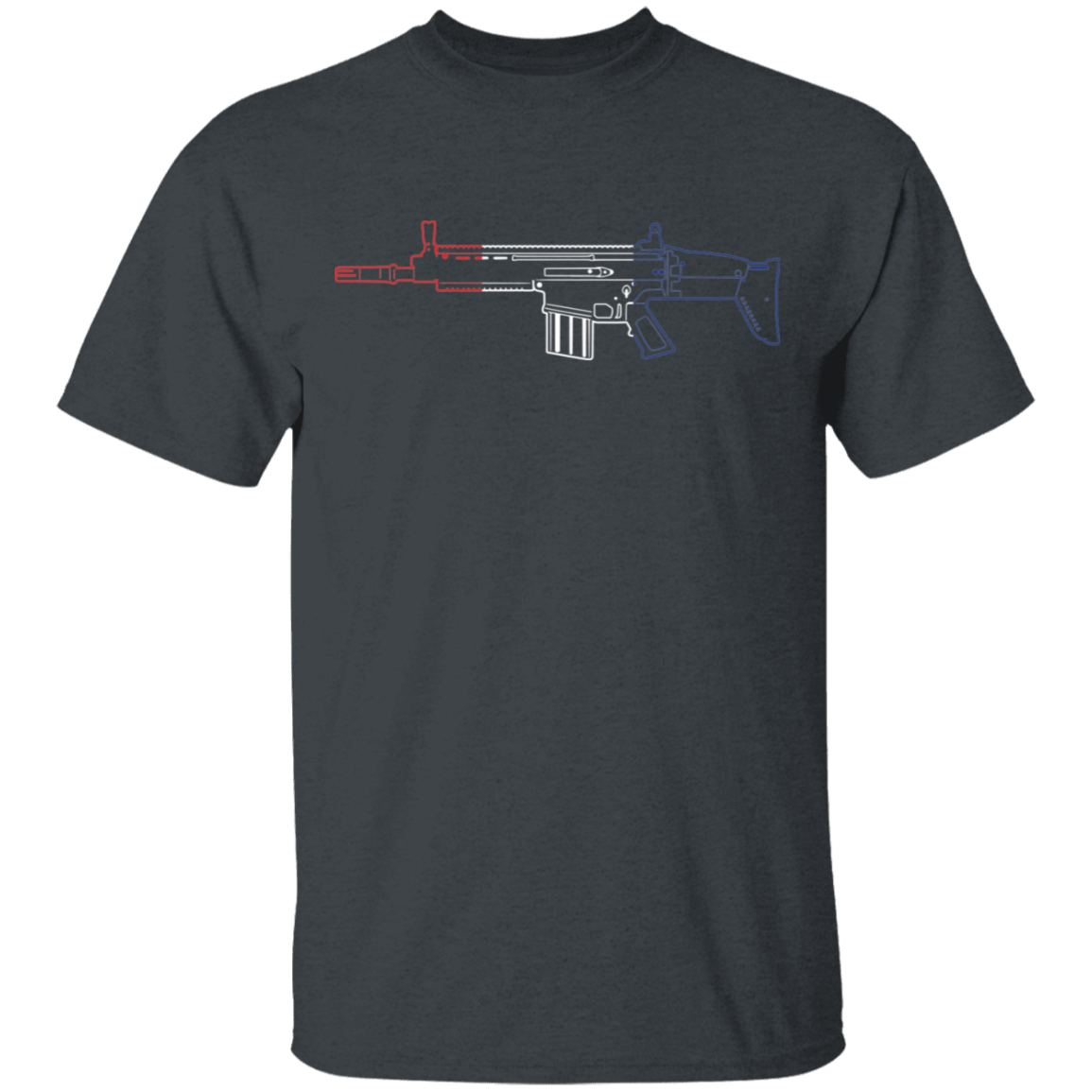 Scar Firearm Rifle Red White Blue T-Shirt