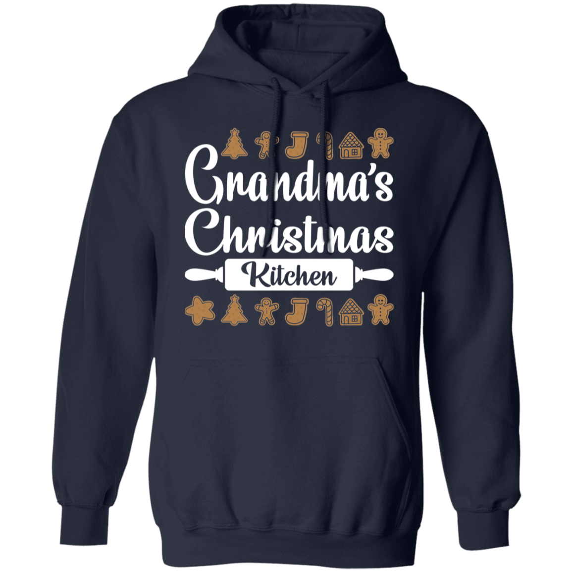 Grandma's Christmas Kitchen Gingerbread Cookies Pullover Hoodie