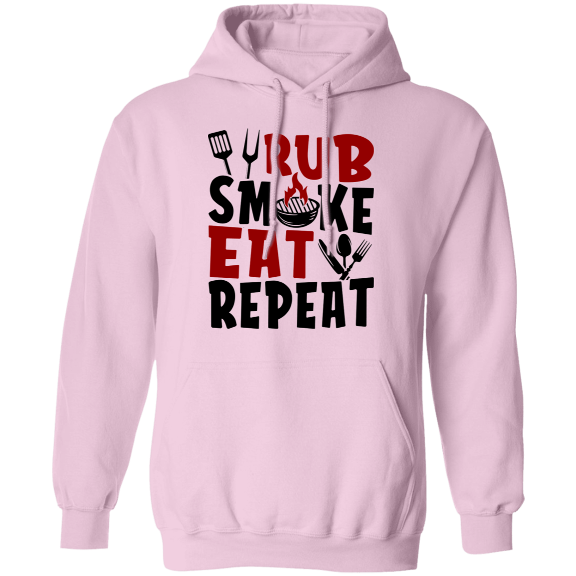 Rub Smoke Eat Repeat Grilling BBQ Pullover Hoodie
