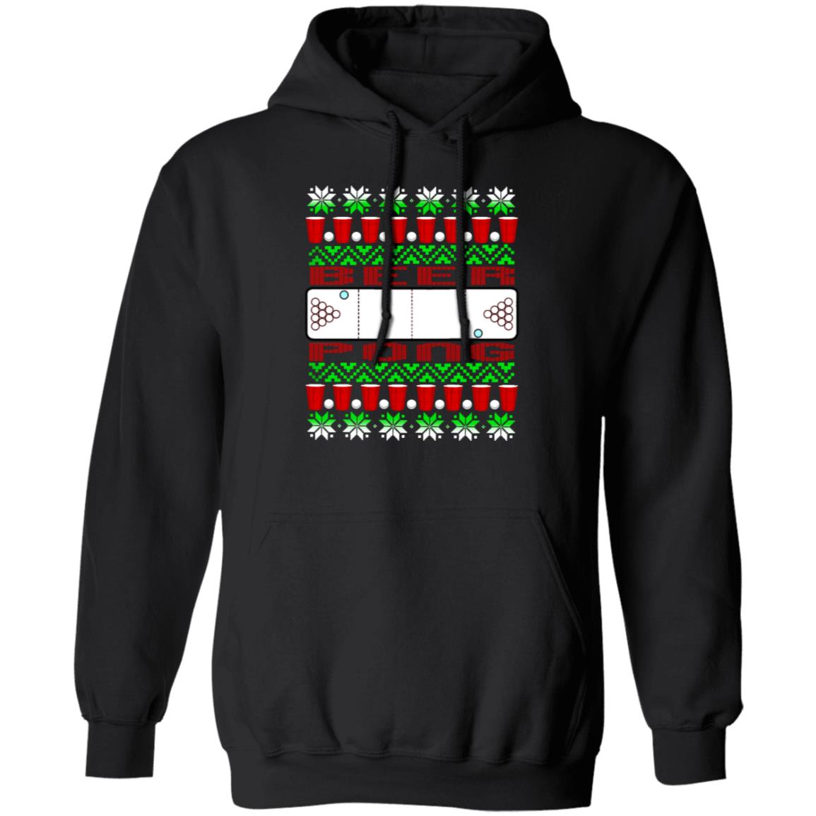 Beer Pong Funny Christmas Pullover Hoodie