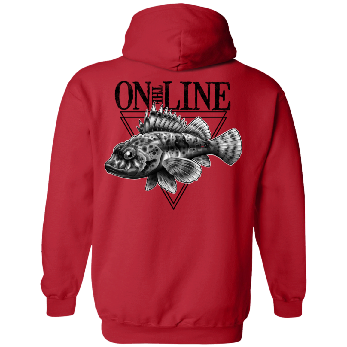 Sculpin Fish On The Line Saltwater Double Sided Pullover Hoodie