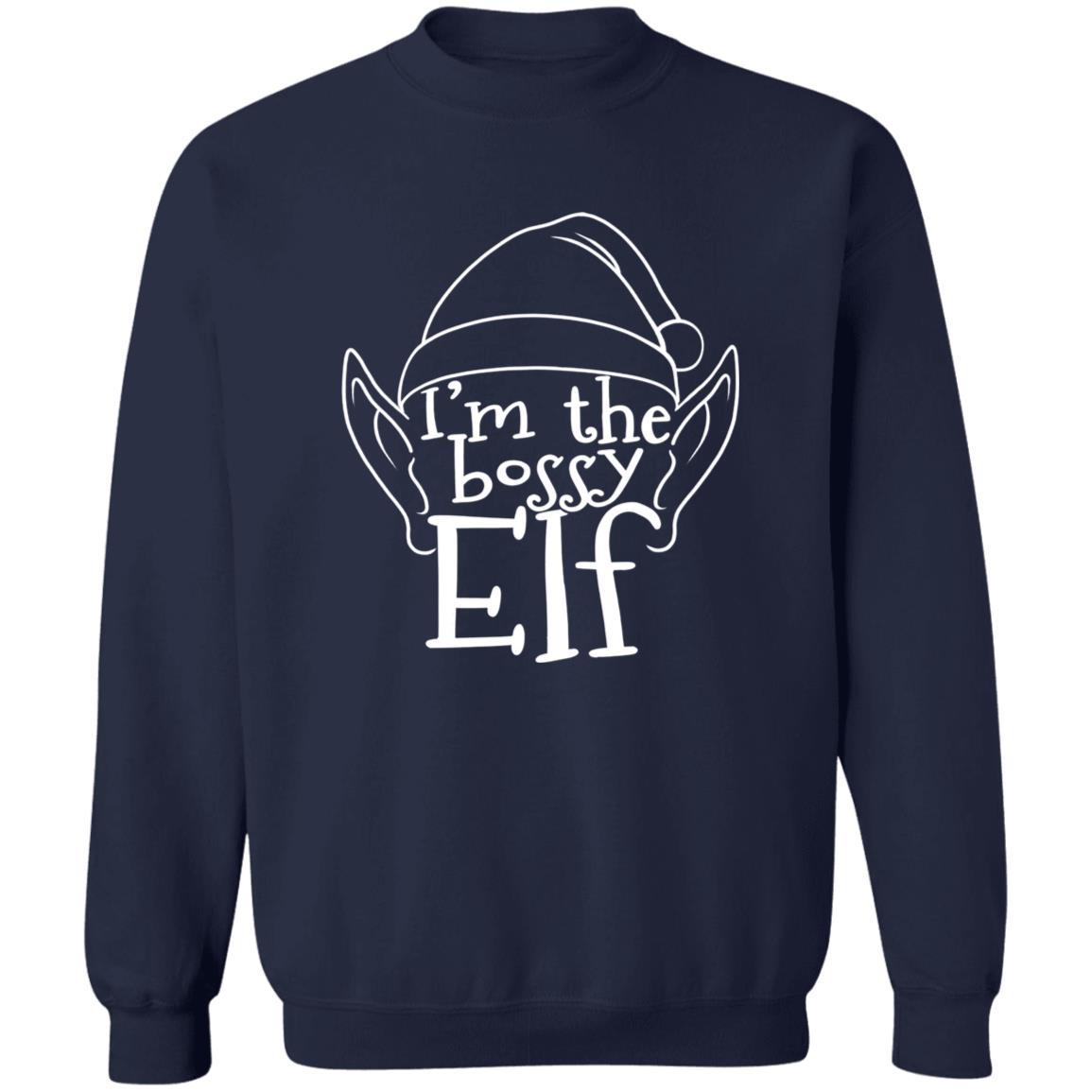 I'm The Bossy Elf Funny Christmas Crewneck Sweatshirt