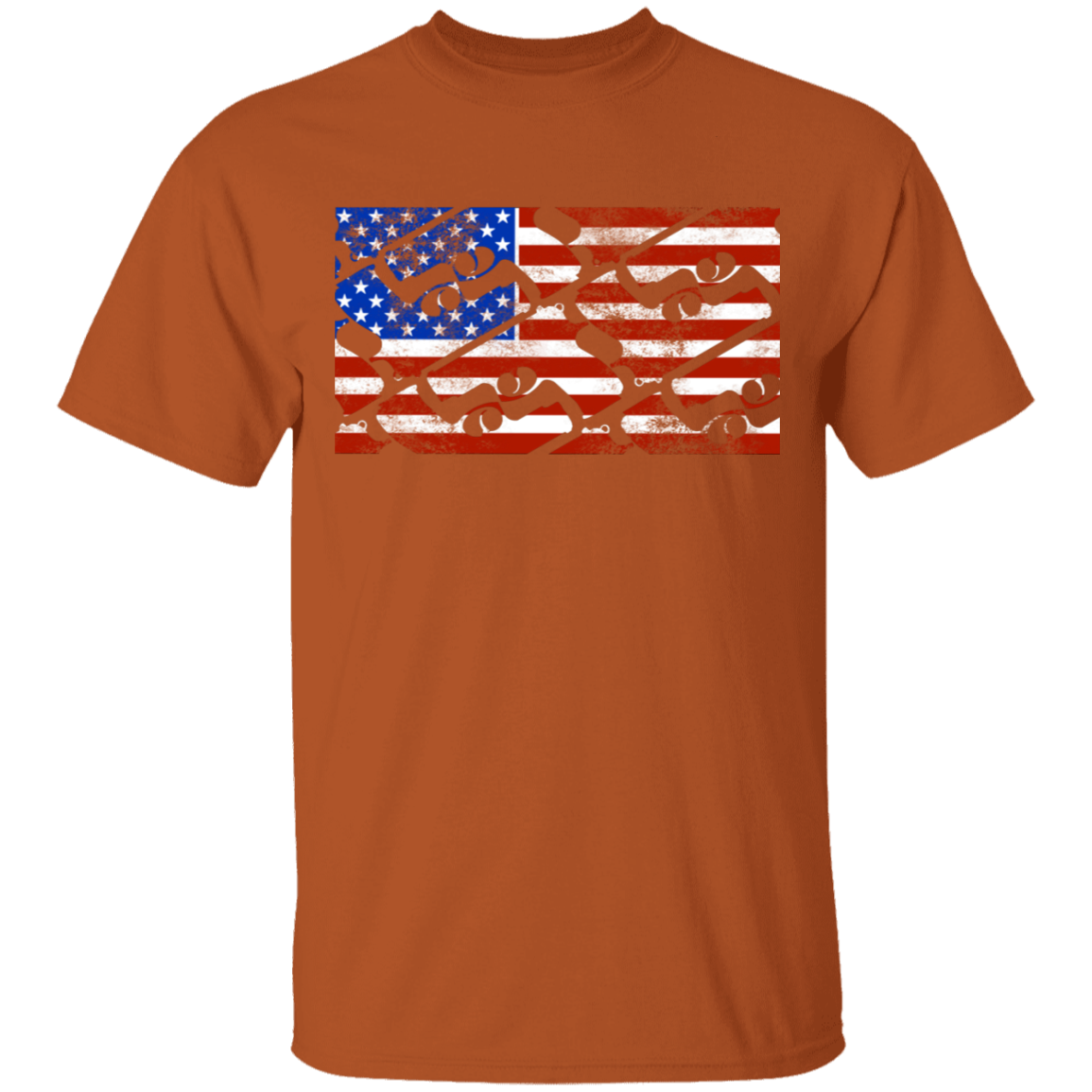 Handgun Pistol Firearm American Flag T-Shirt