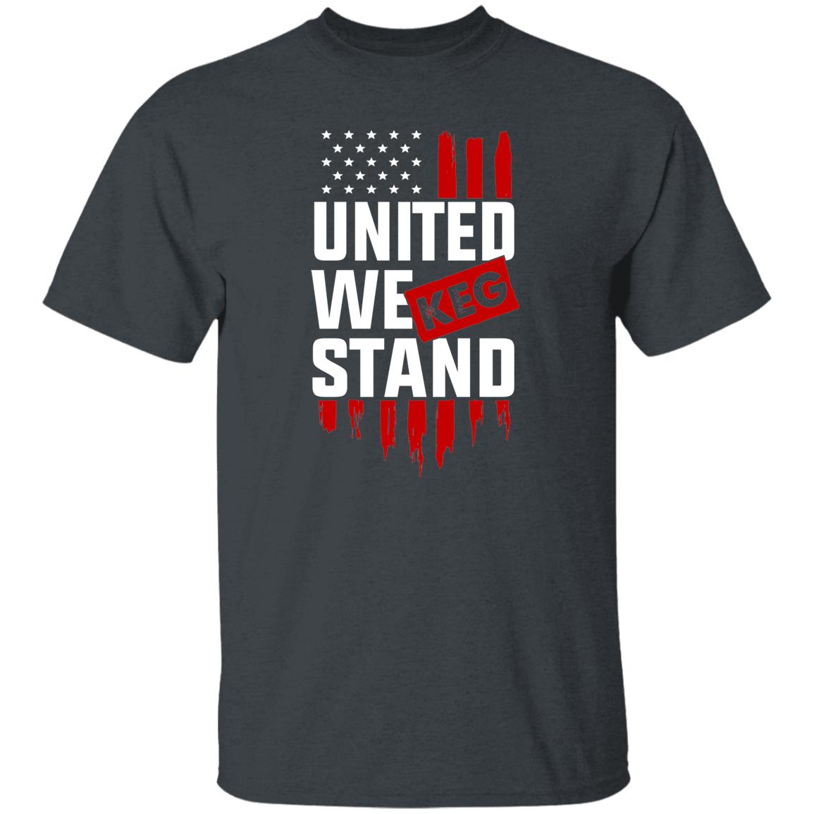United We Keg Stand Drinking Beer American Flag T-Shirt