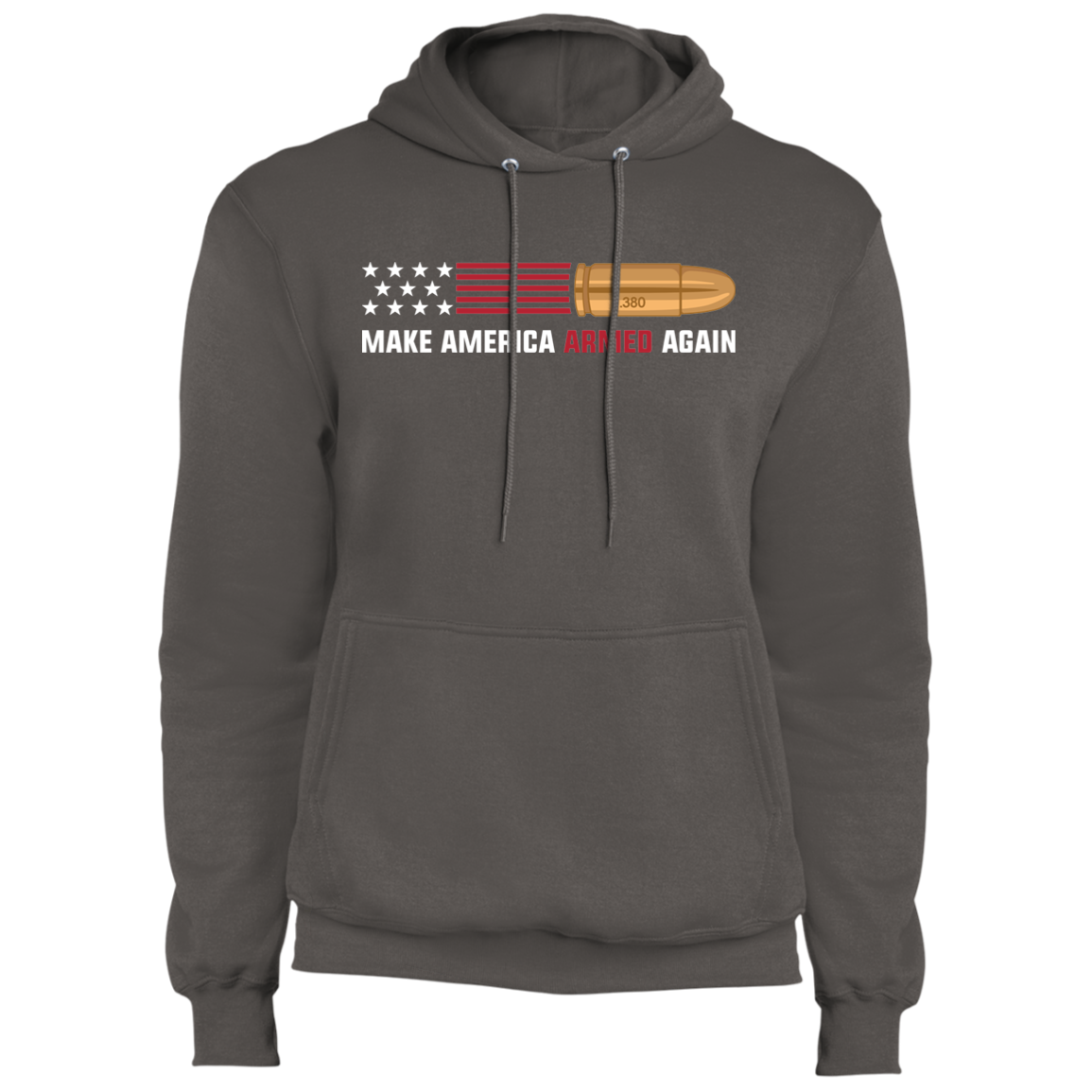 .380 Make American Armed Again Bullet American Flag USA Pullover Hoodie