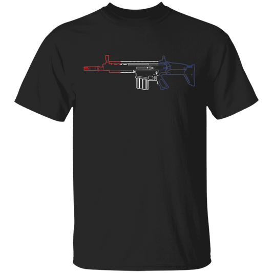 Scar Firearm Rifle Red White Blue T-Shirt