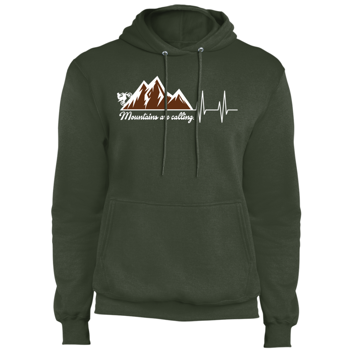 Mountains Are Calling Dirt Bike Heart Beat Pullover Hoodie