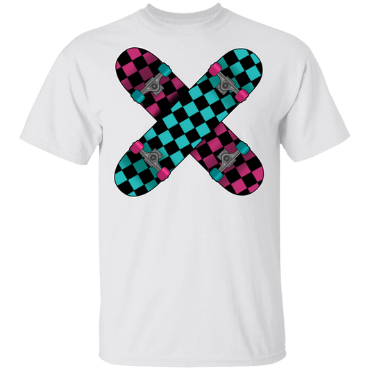 Retro 80's Checkered Skateboards Skateboarding T-Shirt