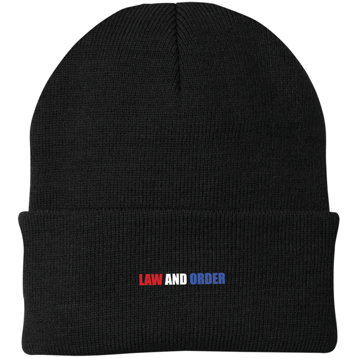 Law and Order Trump Blue Line Police Beanie Cap