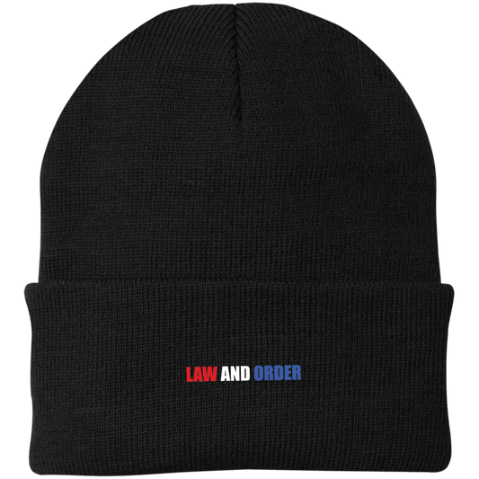 Law and Order Trump Blue Line Police Beanie Cap