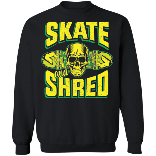 Skate and Shred Skateboarding Skateboard Crewneck Sweatshirt