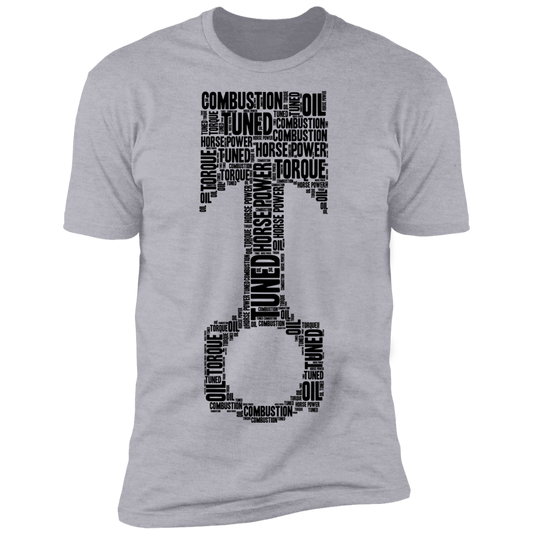 Piston with Words Racing Horsepower Torque Premium Short Sleeve T-Shirt