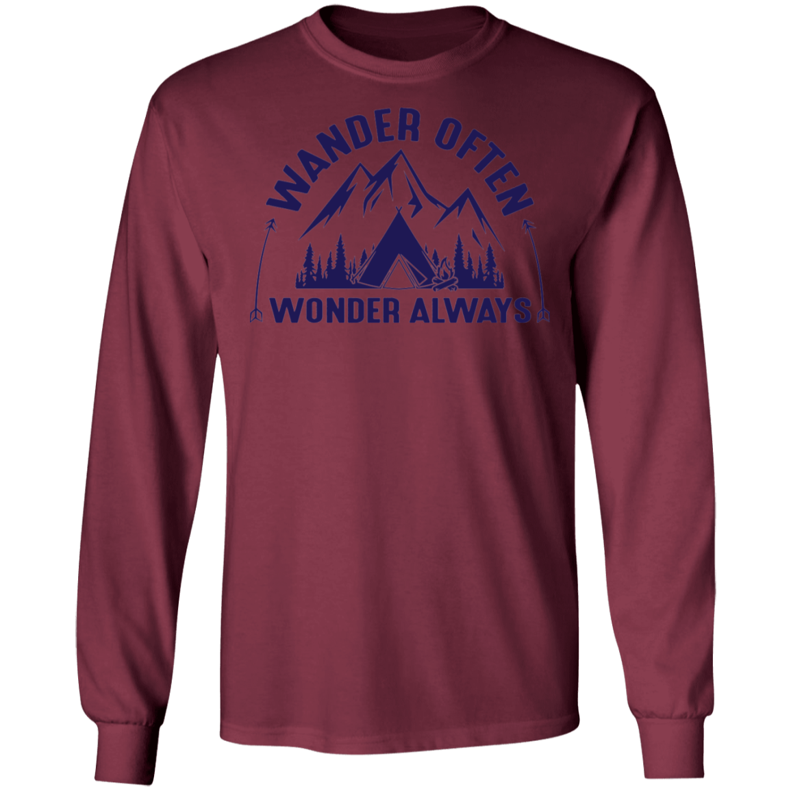 Wander Often Wonder Always Camping Long Sleeve T-Shirt