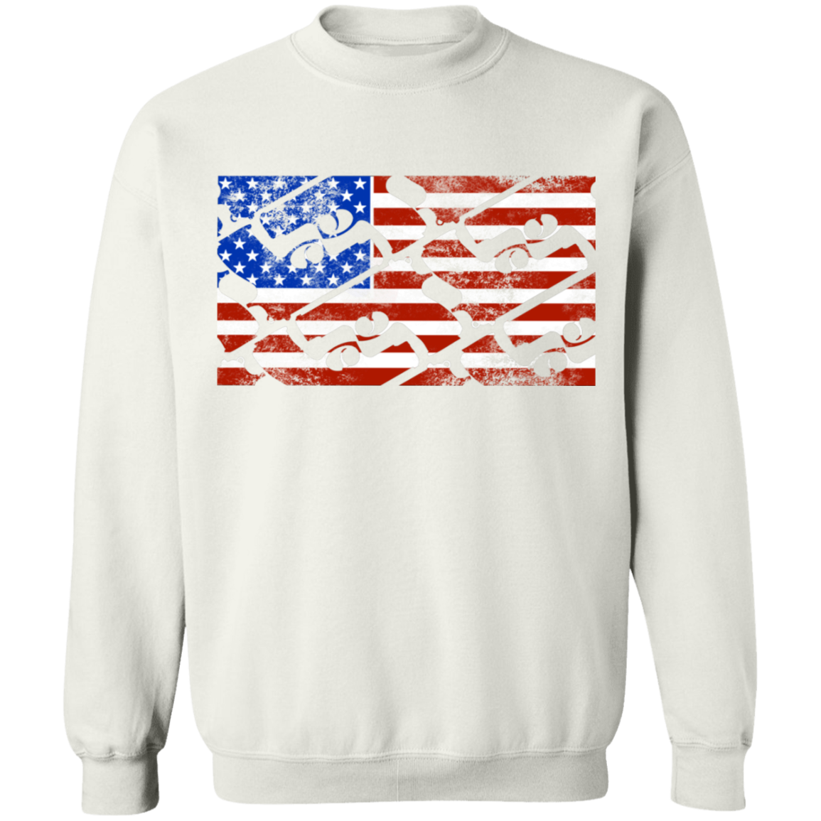 Handgun Pistol Firearm American Flag Crewneck Sweatshirt