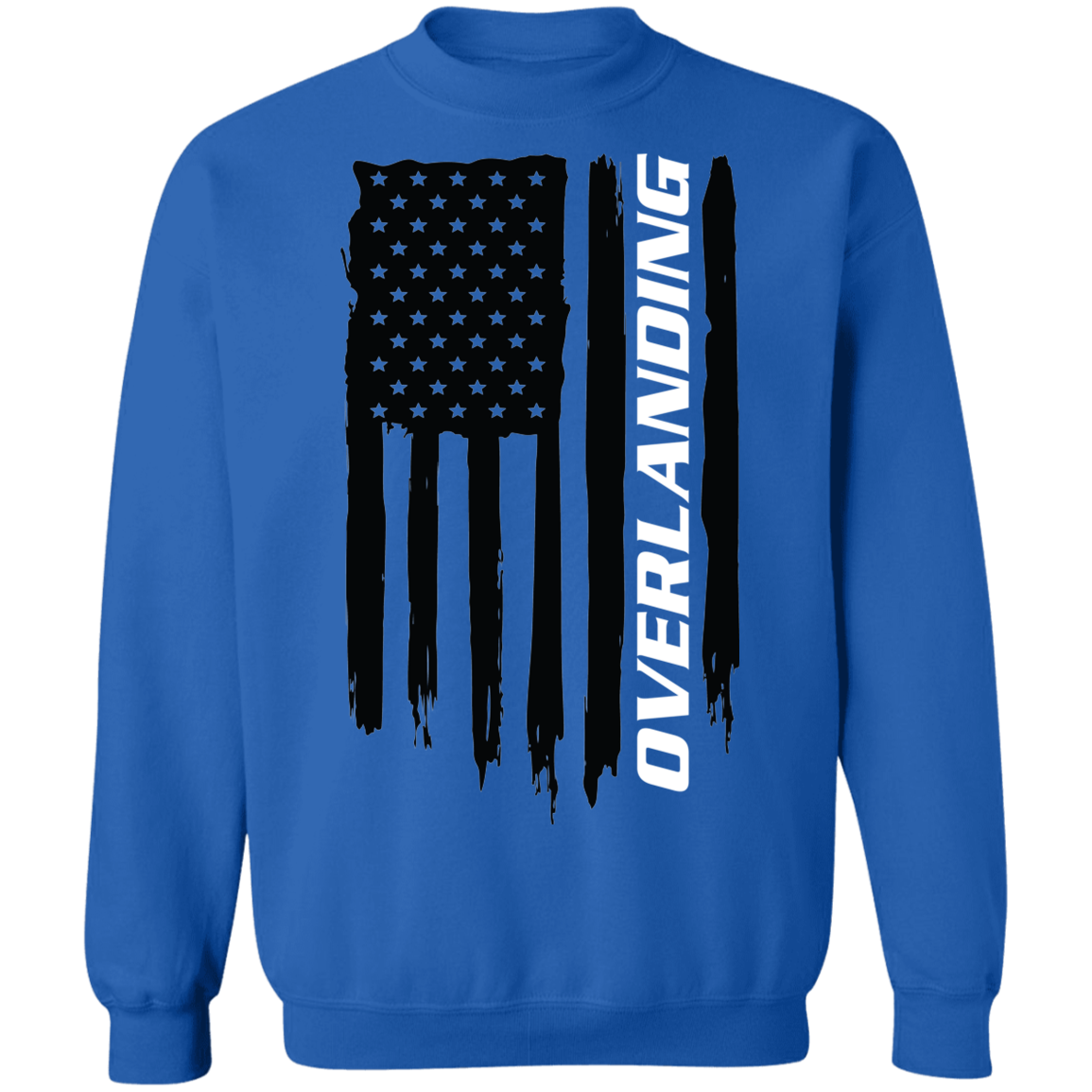 Overlanding 4x4 Off-Road American Flag Crewneck Sweatshirt