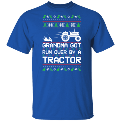 Tractor Grandma Got Run Over  Ugly Christmas T-Shirt
