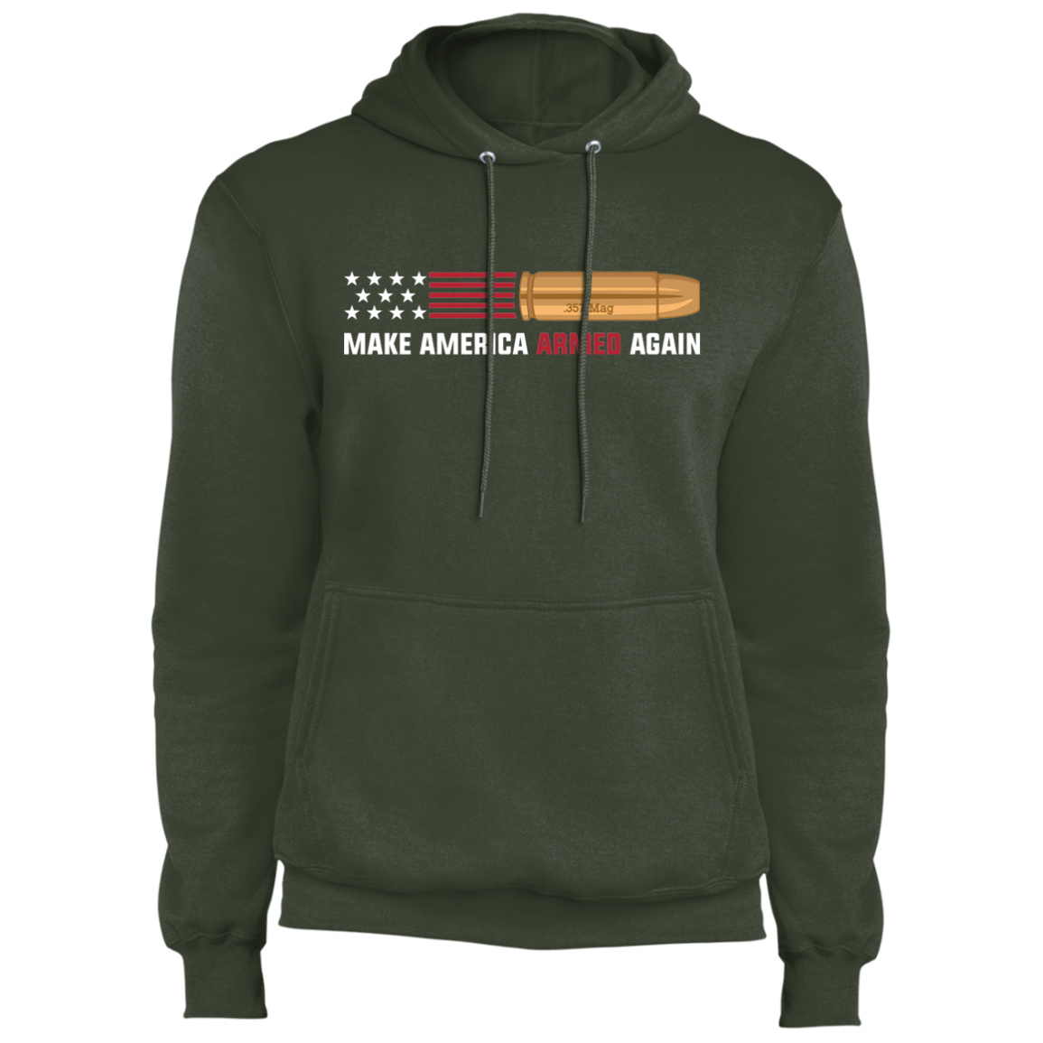 .357 Magnum Make American Armed Again Bullet American Flag USA Pullover Hoodie