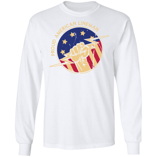 Proud American Lineman Flag Long Sleeve T-Shirt