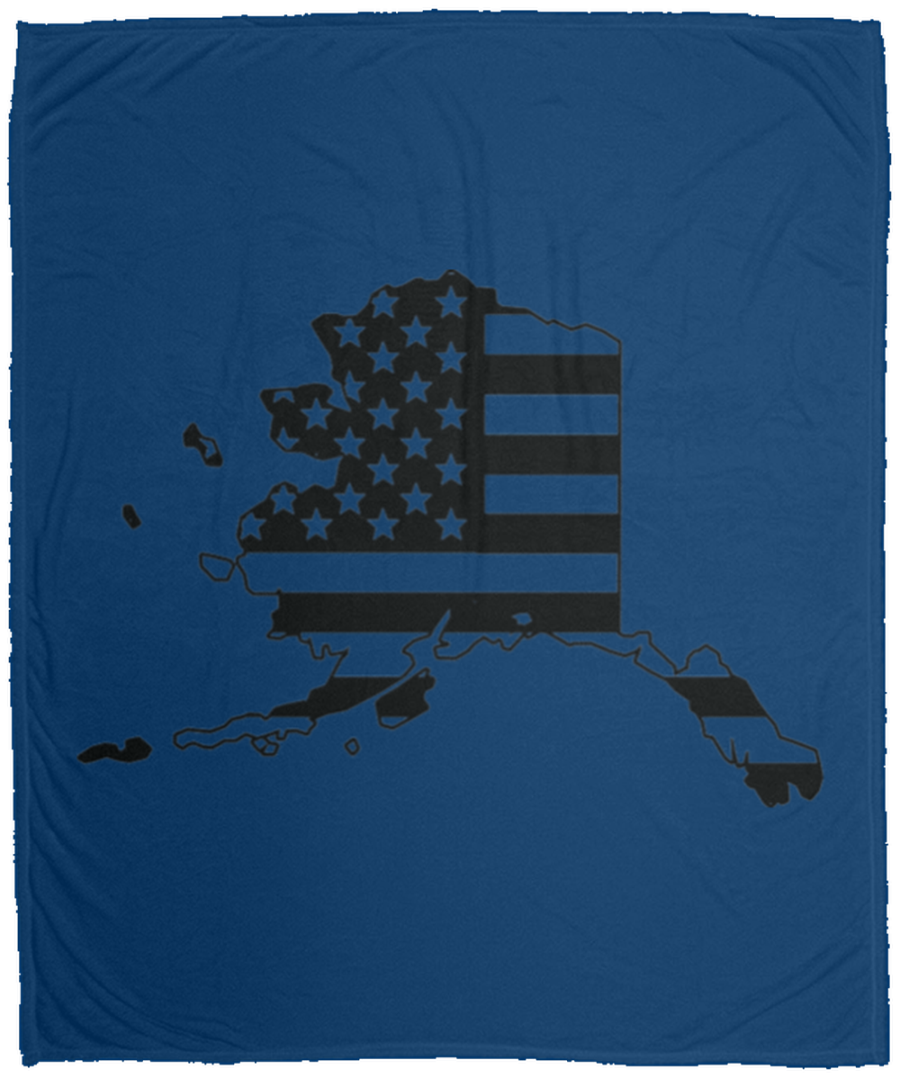 Alaska AK American Flag State Fleece Blanket - 50x60