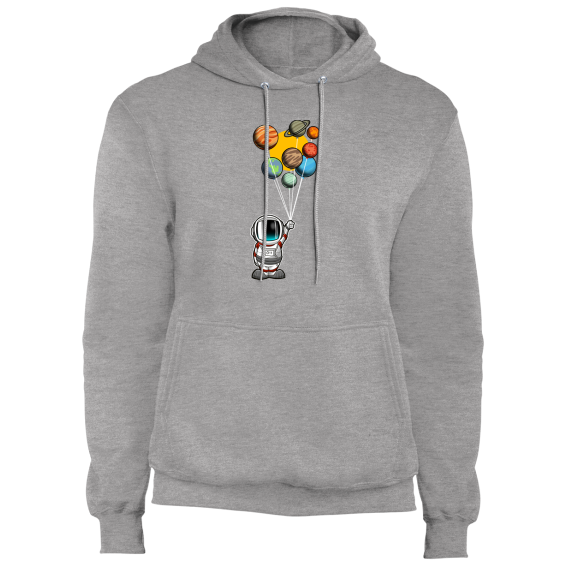 Men's Space Astronaut Balloons Party Fleece Pullover Hoodie