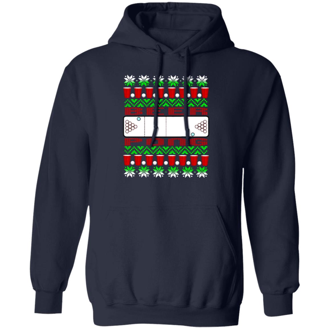 Beer Pong Funny Christmas Pullover Hoodie