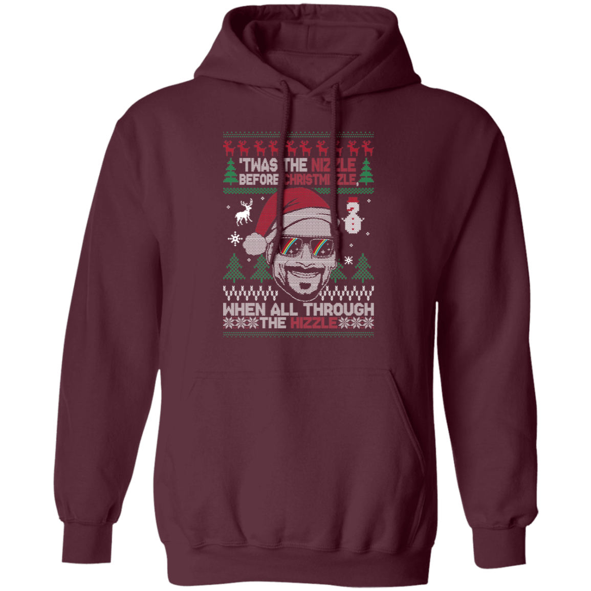 Nizzle Before Christmizzle Funny Ugly Christmas Party Pullover Hoodie