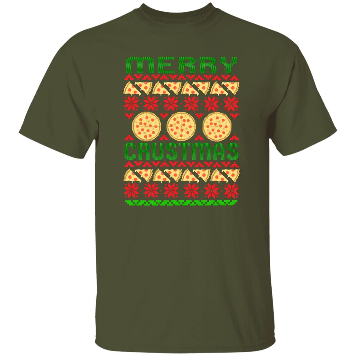 Merry Crustmas Pizza Funny Christmas T-Shirt